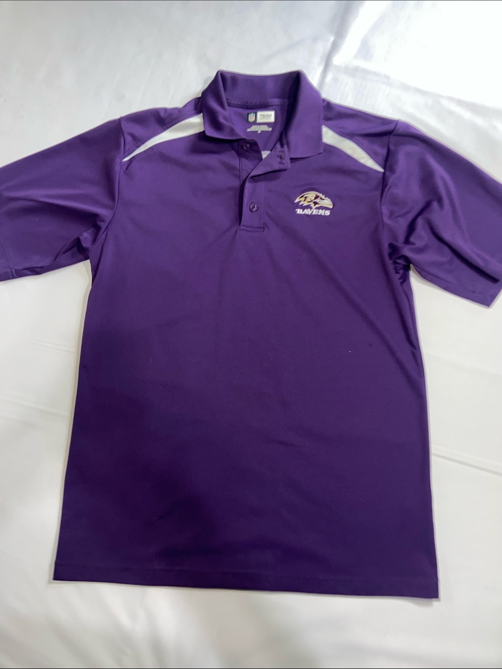 Baltimore Ravens NFL Team Apparel Men's Licensed Purple Polo Shirt Size Medium